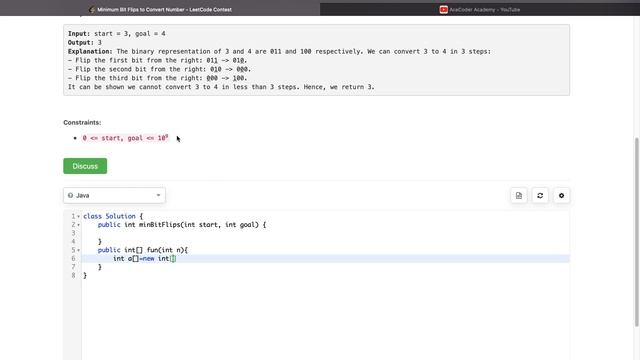 2220. Minimum Bit Flips to Convert Number | LeetCode Biweekly Contest 75 | LeetCode Contest смотреть онлайн