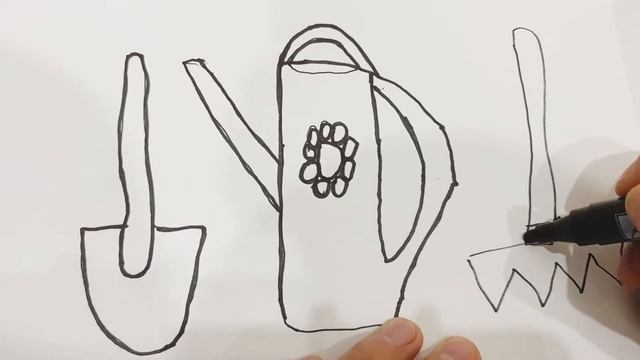 Draw a picture of gardening tools|Рисуем садовые инструменты|Багбанчылык куралдарынын сүрөтүн тарт смотреть онлайн