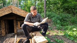 Землянка у ручья. Строю сказочный домик с террасой. Лесная шаурма