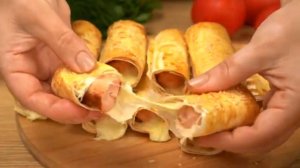 Хот-доги в лаваше | Хот-доги с сыром | Быстрые хот-доги