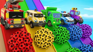 Детские песни - разноцветные шарики и разноцветные грузовики - Песенки для детей