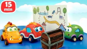 Машинки Мокас ищут сокровища и устраивают гонки!  Мультики для малышей про машинки