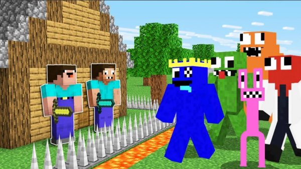 📹 НУБ И ПРО ПОСТРОИЛИ ЗАЩИЩЕННЫЙ ДОМ ПРОТИВ РАДУЖНЫЕ ДРУЗЬЯ МАЙНКРАФТ ! НУБИК И ЛОВУШКА MINECRAFT