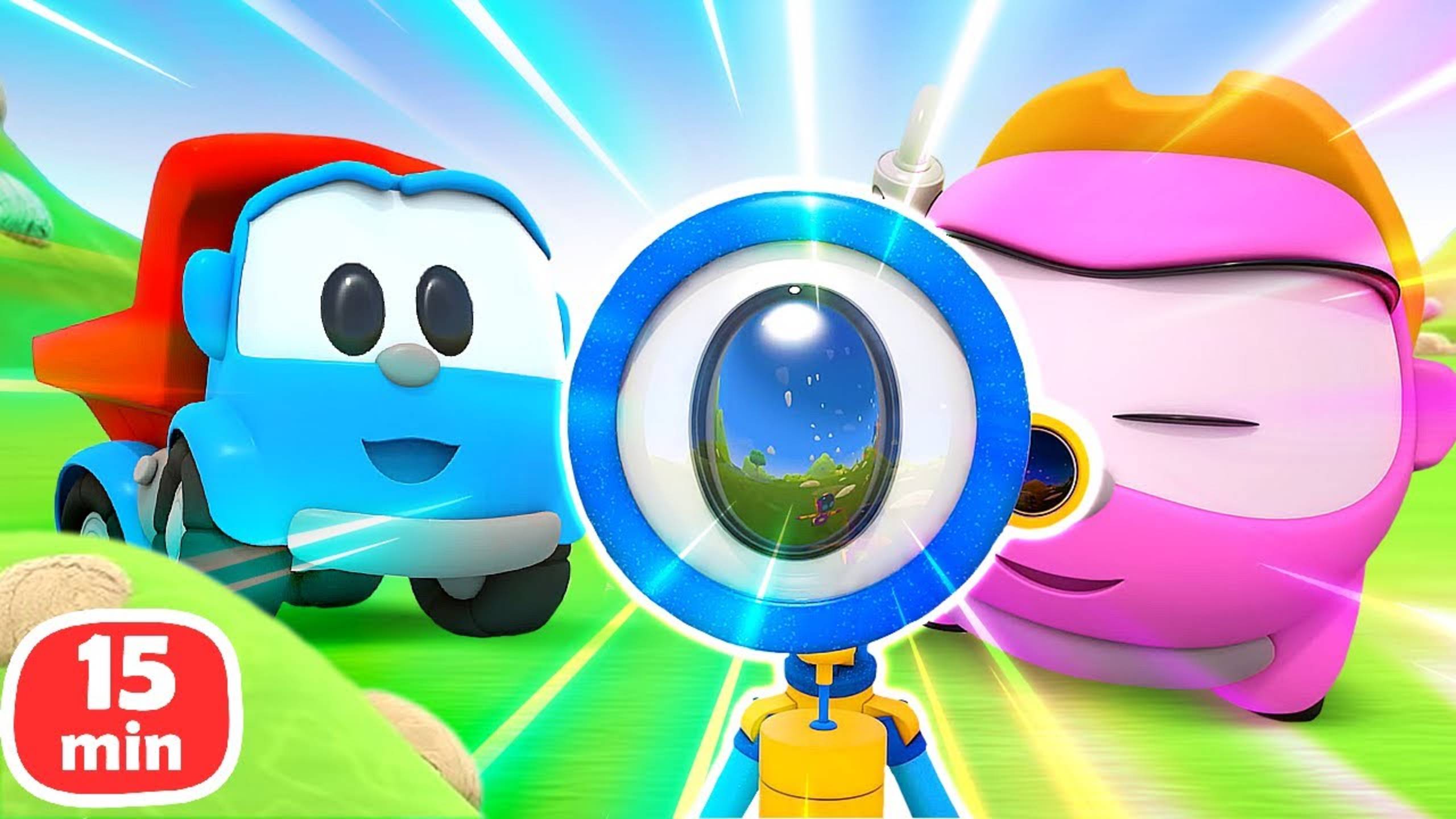 Мультики про машинки для детей — Грузовичок Лева собирает телескоп и строит маяк смотреть онлайн