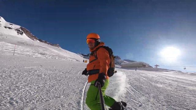 Downhill on snowboard ski slope 46; 6.0& Breuil - Cervinia. смотреть онлайн