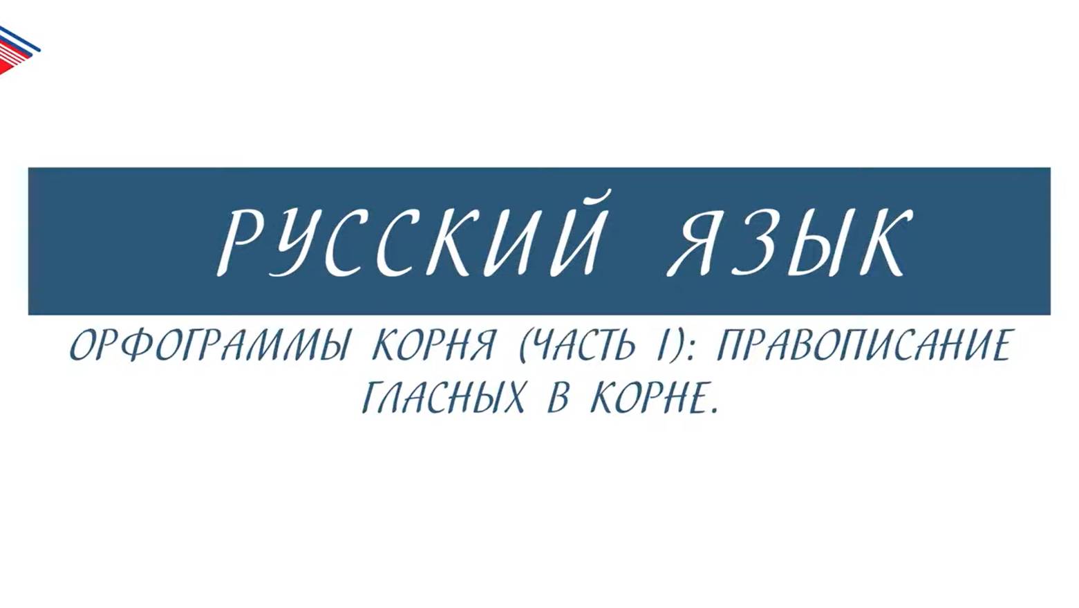 6 класс - Русский язык - Орфограммы корня правописание гласных в корне смотреть онлайн