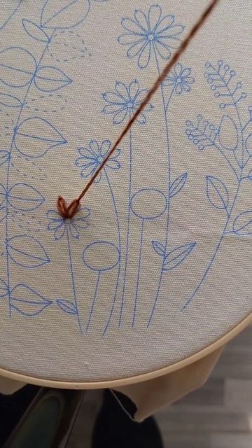 Вышивка для начинающих. Шов ленивая ромашка Lazy daisy #embroidery #вышивка #вышивкадляначинающих смотреть онлайн