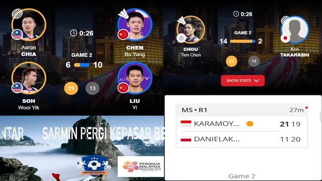 🔴LIVE - Aaron/Chia (MAS) vs Chen/Liu (CHN) | Malaysia Masters 2024 I Siaran Langsung Livescore смотреть онлайн