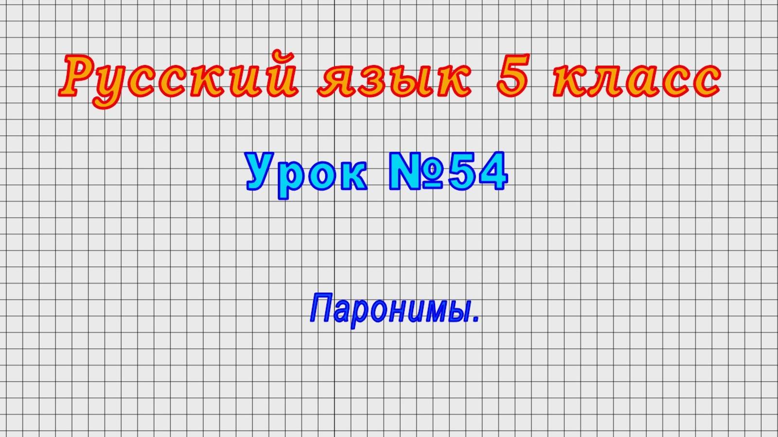 Русский язык 5 класс (Урок№54 - Паронимы.) смотреть онлайн