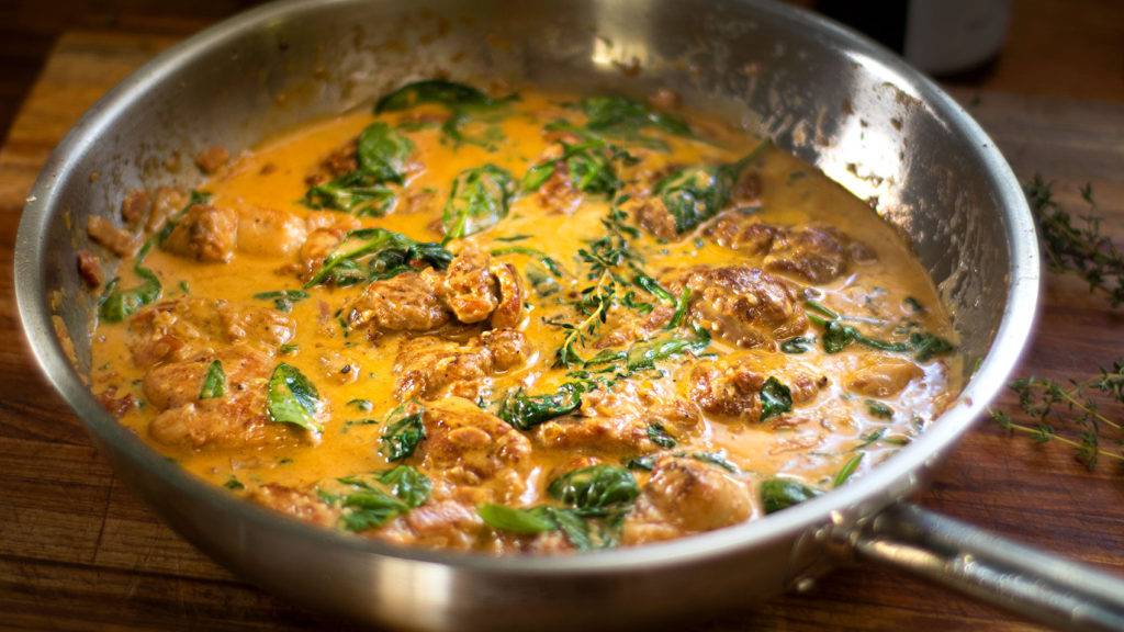 Курица в сливочной горчице с Беконом и чесноком смотреть онлайн