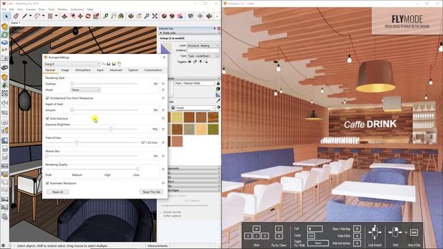 Rendering Sketchup Endscape Caffe DRINK With Archicad Modeling смотреть онлайн