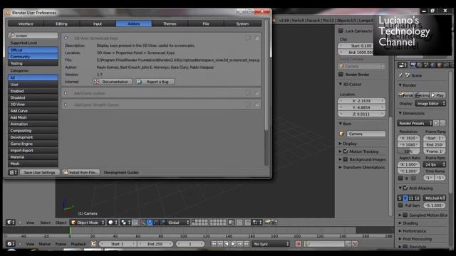 Blender: enable screencast keys for your tutorials смотреть онлайн