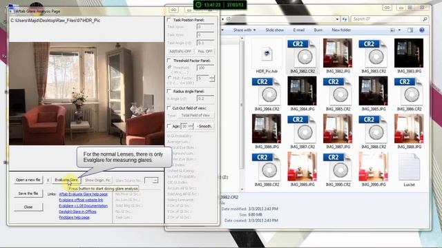 AftabAlpha (v.1.0) EvalGlare page tutorial for a non fisheye HDR image смотреть онлайн