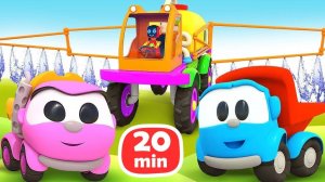 Грузовичок Лёва и Лея строят поливальную машину. Мультики для малышей.