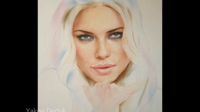 Speed painting portrait of Adriana Lima in technique dry brush смотреть онлайн