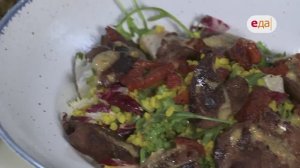 Кухня по заявкам | Тёплый салат с печёнкой. Огуречный релиш. Картофельное пюре| Илья Лазерсон /345