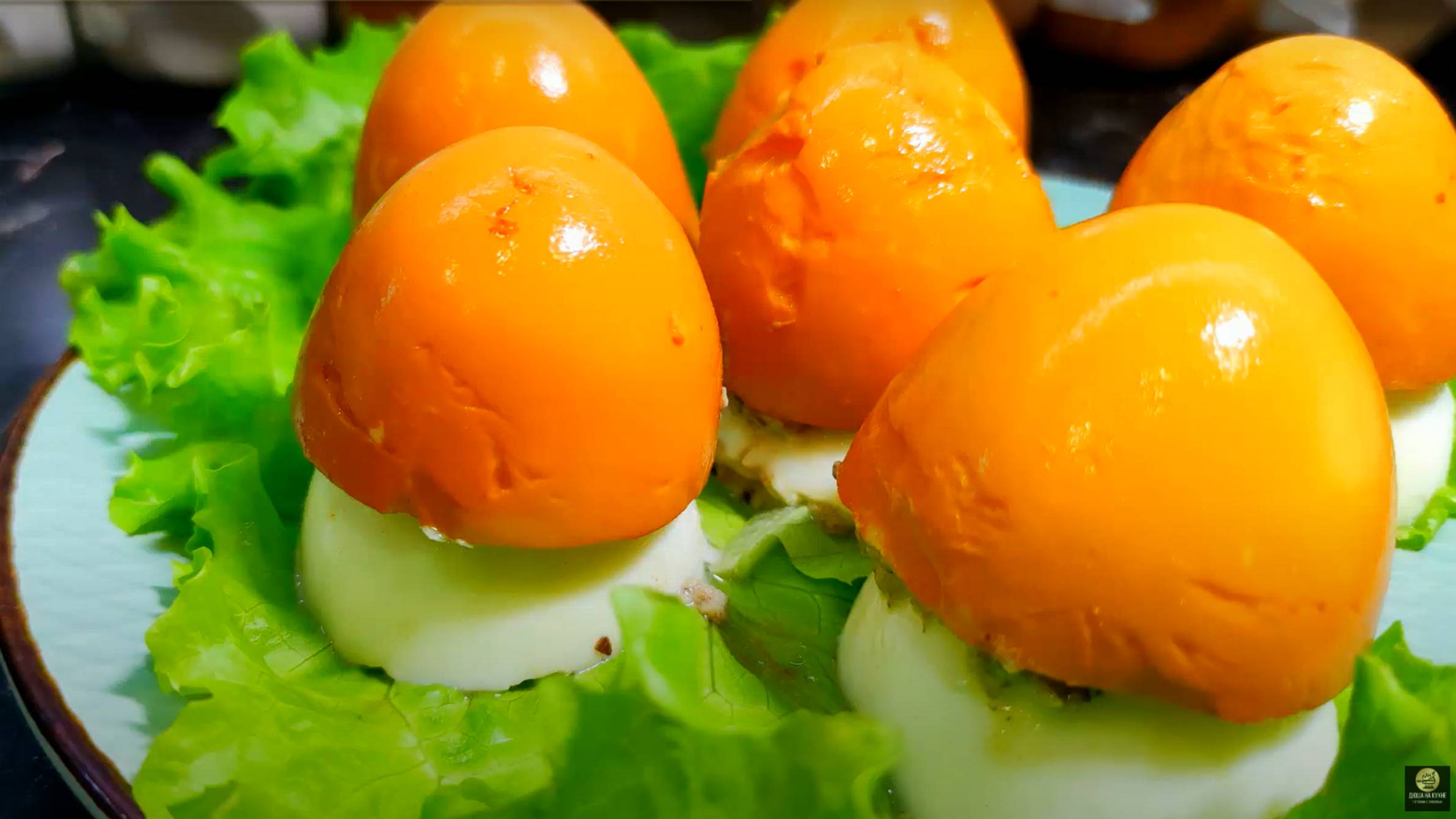 ЗАКУСКА ГРИБОЧКИ. Рецепт Закуски на праздничный стол. Фаршированные яйца. смотреть онлайн