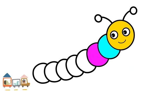 Bolalar uchun tırtıl rasm chizish | drawing rainbow caterpillar for kids | Сурет салу гусеница смотреть онлайн