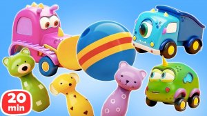 Машинки Мокас играют в БОУЛИНГ и строят ЗАМОК!  Мультик про машинки для детей