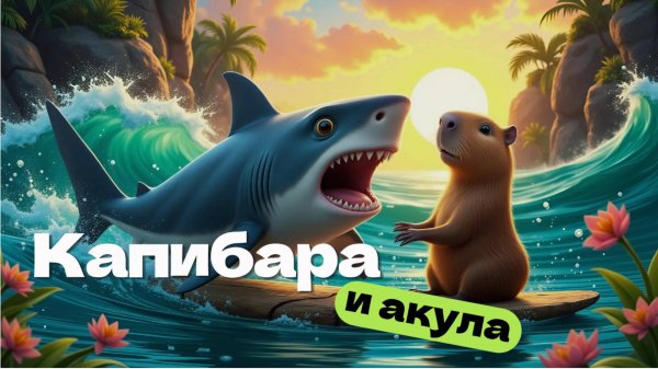 Капибара и Акула: морские приключения🦈🏄♂️