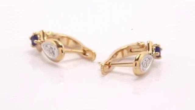 Серьги Т141026840 сапфир. Ювелирные изделия KARATOV