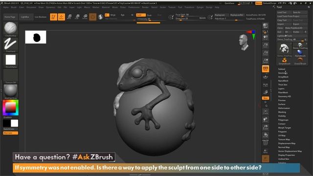 #AskZBrush - Forgot Symmetry? How to Apply Sculpted Detail From One Side to the Other Side смотреть онлайн