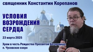 Условия возрождения сердца. Воскресная беседа священника Константина Корепанова (23.03.2025)