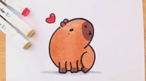 Как нарисовать капибару легко