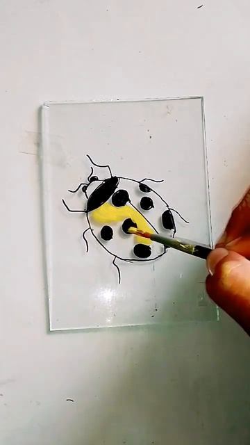 Yellow ladybug glass painting #shorts #viral #trending смотреть онлайн