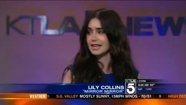 Lily Collins in KTLA News смотреть онлайн