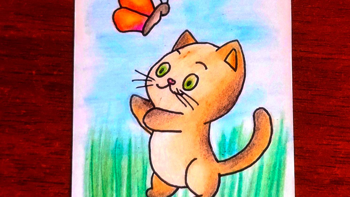 Котик ловит бабочку смотреть онлайн