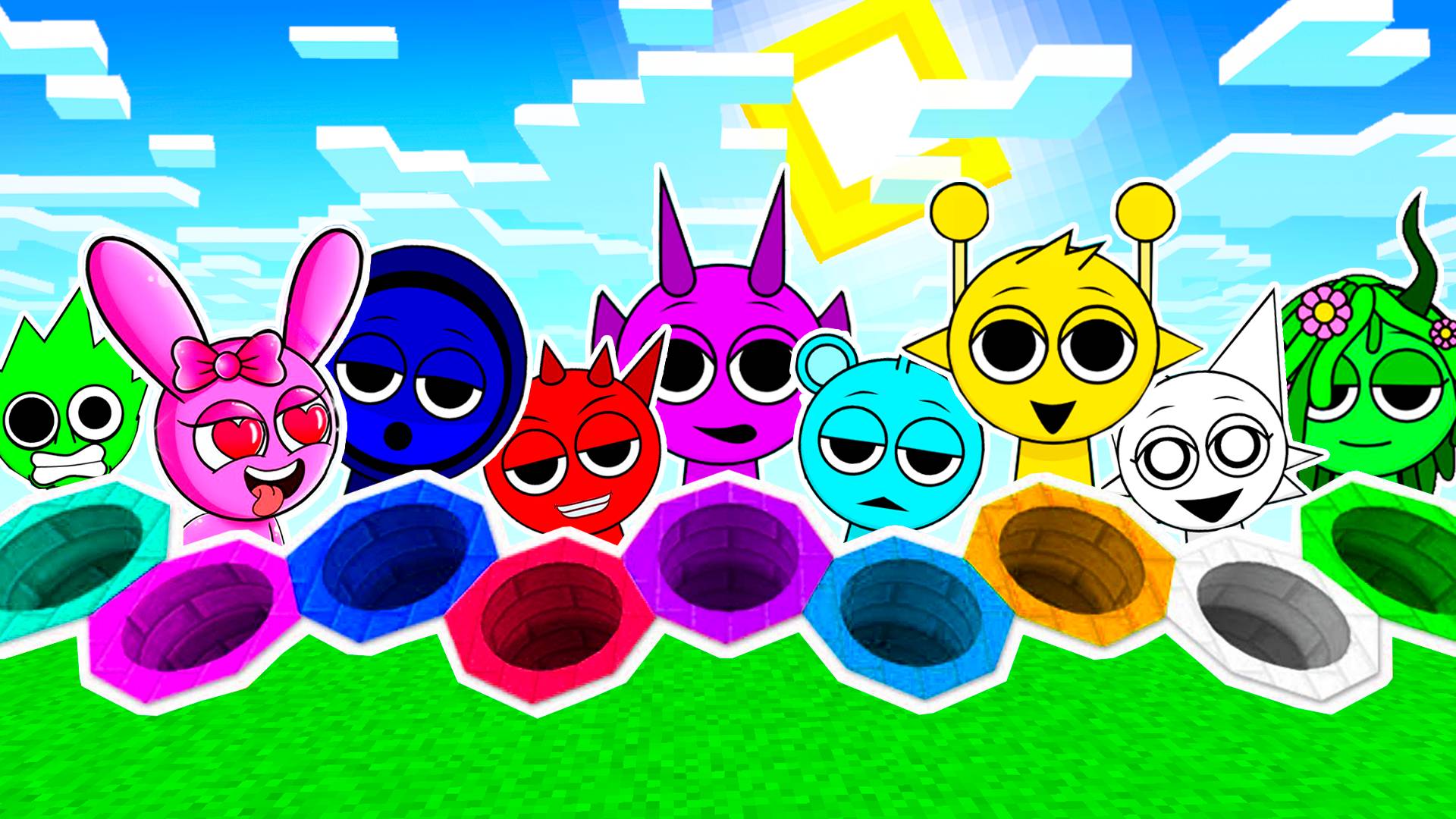 Я НАШЁЛ КРУГЛУЮ ЯМУ ВСЕ СПРУНКИ В МАЙНКРАФТ! Sprunki Incredibox Хоррор смотреть онлайн