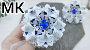 Цветы из лент, Бантики  из  лент, Школьные  бантики, Белый бант, Пышный бант, Канзаши, Своими  рукам