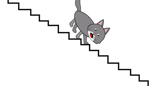 Scratch Cat fall's down the stairs (LOUD) #animation #meme #cat смотреть онлайн