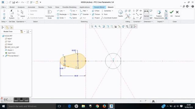 Crane Hook Design in PTC Creo 3.0 смотреть онлайн