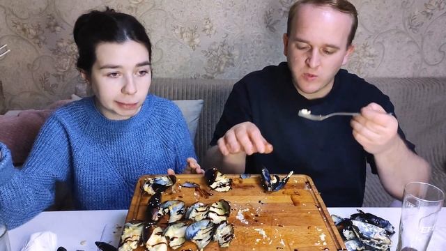 МУКБАНГ ЗАПЕЧЁННЫЕ МИДИИ 🦪🦪🦪ЦЕЛЫЙ КИЛОГРАММ С МОЦАРЕЛЛОЙ🧀🧀🧀 #мукбанг #mukbang #мидии #топ #asmr