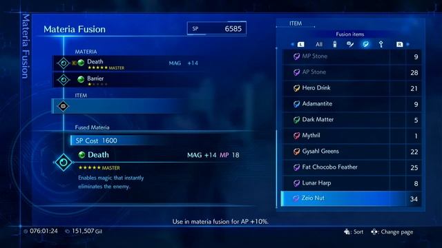 Materia Fusion: Death | MAG +1 to AP +240% | Crisis Core: Final Fantasy VII Reunion смотреть онлайн