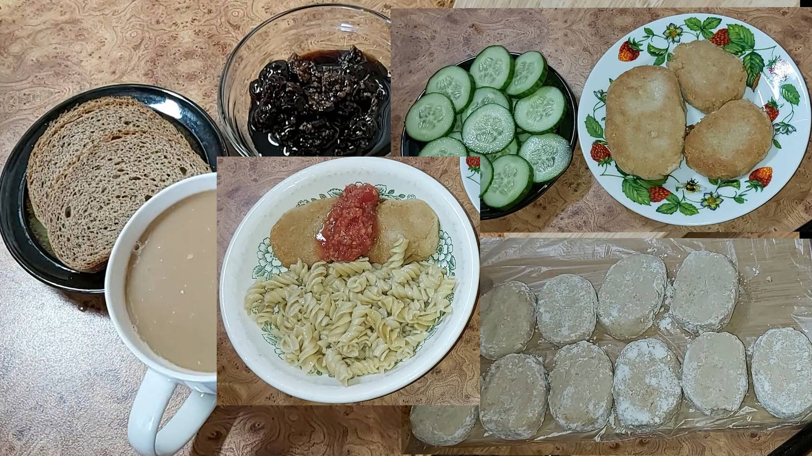 Мой пост, день 23~й. Котлеты из соевого фарша с чесноком. Греча, макароны. смотреть онлайн