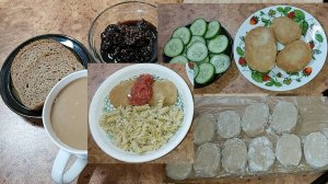 Мой пост, день 23~й. Котлеты из соевого фарша с чесноком. Греча, макароны.