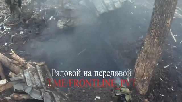 Налёт ВСРФ на опорный пункт противника в лесополосе на Рубцовском направлении смотреть онлайн