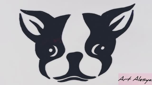 Рисую мордашку бульдога! смотреть онлайн