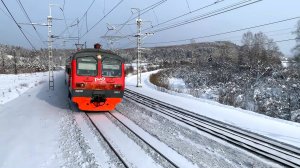 Грузовые поезда России зимой. ВЛ80 с вагоном-дефектоскопом | Электропоезда РЖД в Сибири