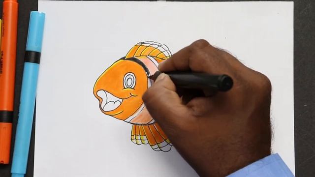 How to draw Marlin Fish/Marlin Fish Drawing for kids смотреть онлайн