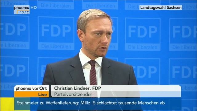 Landtagswahl Sachsen: Christian Lindner zum Wahlergebnis der FDP am 01.09.2014 смотреть онлайн