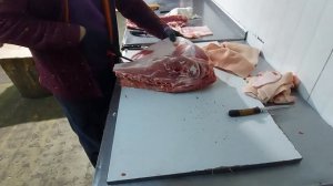 Разделка свиной полутуши для моего магазина.