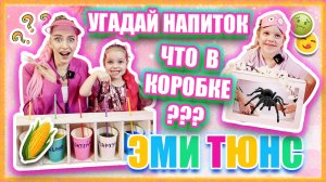 Угадай на ощупь, что лежит в коробке Вместе с Эми Тюнс и детский челлендж «угадай напиток»!