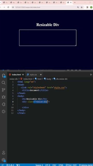 Resizable Div using CSS. #programming #javascript #html #css #webdevelopment #developer#html5#short смотреть онлайн