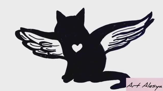 Рисую кота чёрным маркером! смотреть онлайн