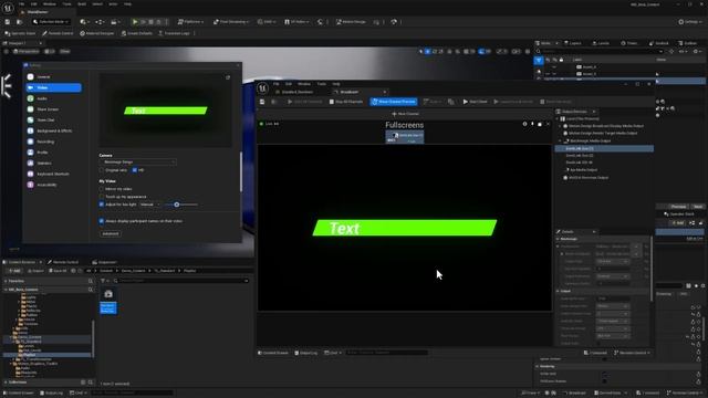 12 Blackmagic Overlay Graphics Output with Alpha from Unreal Engine 5.4 Runddown Tool 1080
