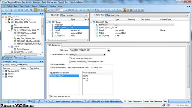 ETL in SAP Data Services 02 - SCD Type 1 using Table Comparison Transform смотреть онлайн